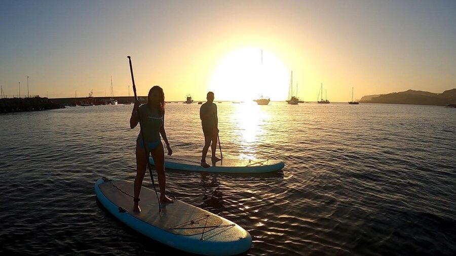 2h Sunset Paddle Board Session in Gran Canaria - Land training: how you learn to stand, paddle, and not panic