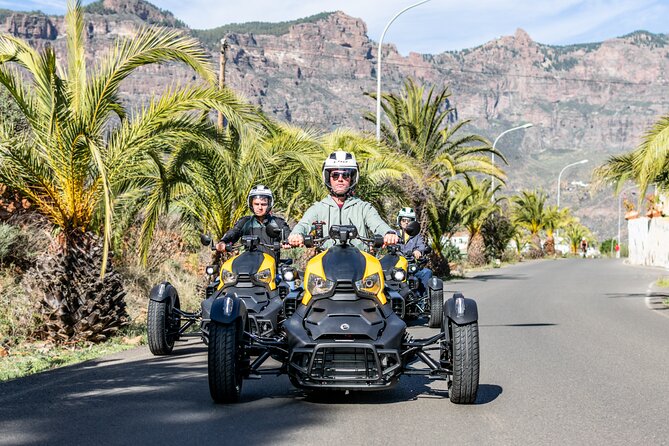 3 Wheel Motorcycle like Quad/Buggy Tour Gran Canaria (Maspalomas) - Stop 1: Fataga, Mountain Roads, and Cooler Air