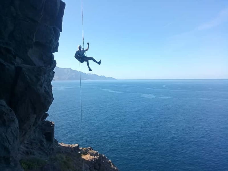 Agaete: Gran Canaria Coasteering. Marine Ferrata and Zipline - Where Agaete coasteering starts: Comsilience, the briefing, and gear check