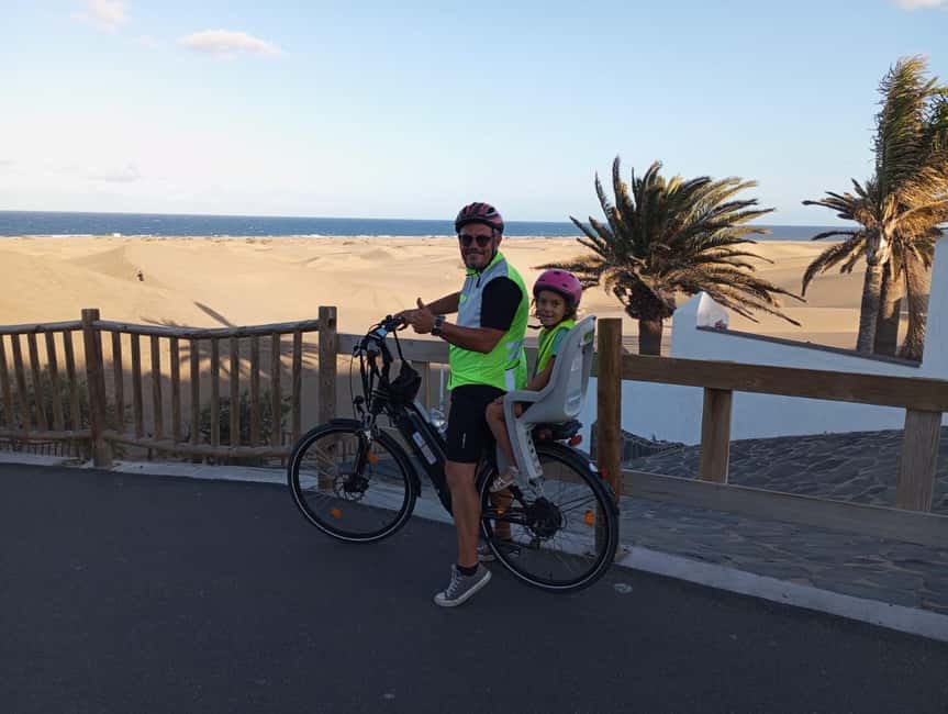 E-Bike Family: CitySightseeing Maspalomas Dunes,Playa Ingles - Playa del Ingles start: meeting point, pace, and the safety vibe