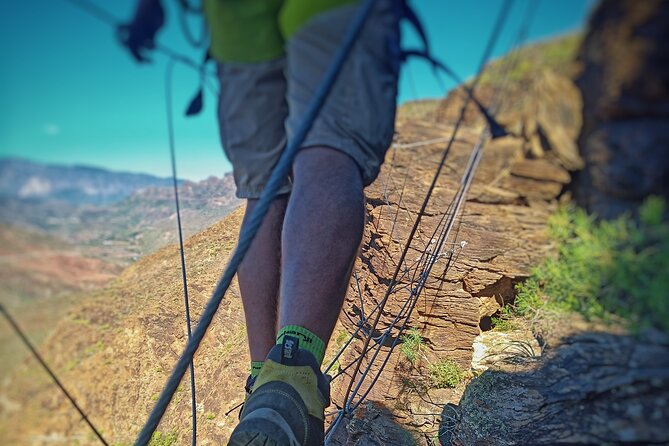 Half-Day Adventure and Climbing Via Ferrata in Gran Canaria - How the Via Ferrata Route Moves: Steps, Chains, Stairs, and Bridges